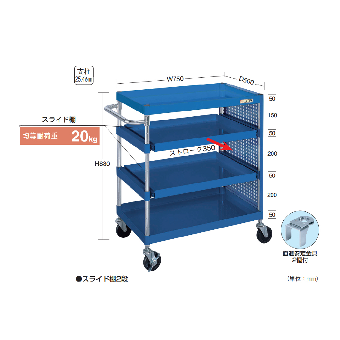 おすすめ フジノネットショップサカエ ステンレス トレーワゴン ＴＷ−１ＳＳ